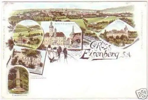 27796 Ak Lithographie Gruß aus Eisenberg S.A. 1893