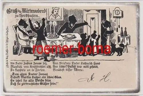 74874 Reim Ak Gruß vom Märtensabend zu Nordhusen Nordhausen 1899