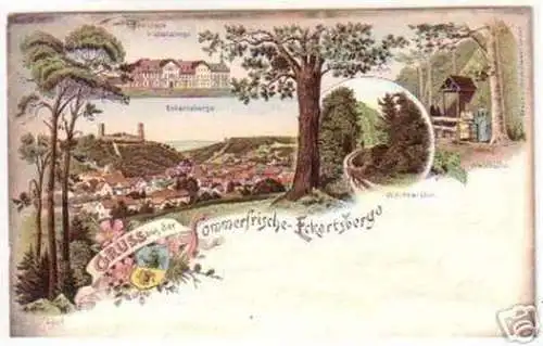 18803 Ak Lithographie Gruß aus Eckartsberga 1898