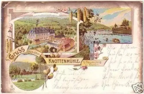 23333 Ak Lithographie Gruß aus der Knottenmühle 1910