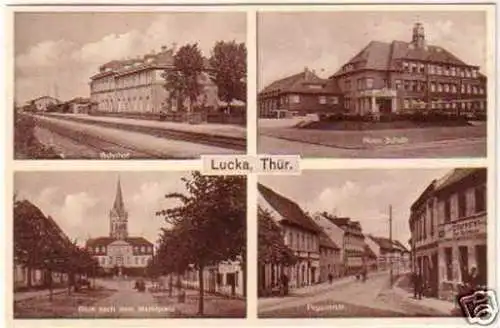 23346 Mehrbild Ak Lucka Bahnhof usw. 1933