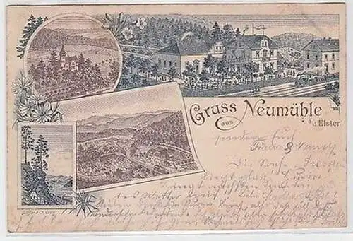 63239 Mehrbild Ak Gruss aus Neumühle an der Elster 1899