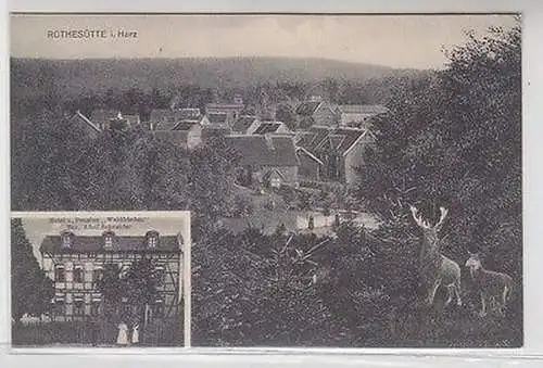 15477 Mehrbild Ak Rothesütte im Harz Hotel und Pension "Waldfrieden" um 1910