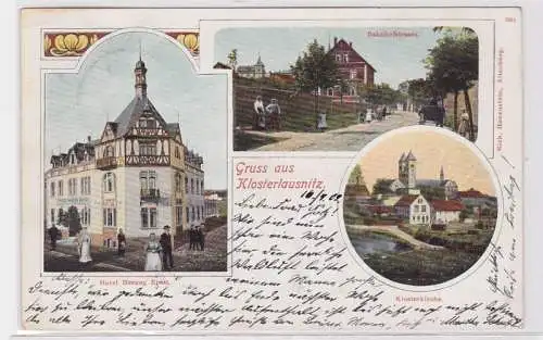 91482 Mehrbild AK Gruss aus Klosterlausnitz - Hotel Herzog Ernst & Klosterkirche