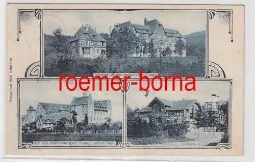 80931 Mehrbild Ak Römhild Sanatorium, Kriegerwaisenhaus, Waldhaus 1909