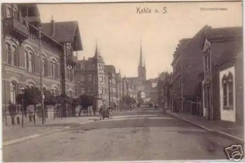 15114 Ak Kahla a. Saale Bahnhofstrasse 1907