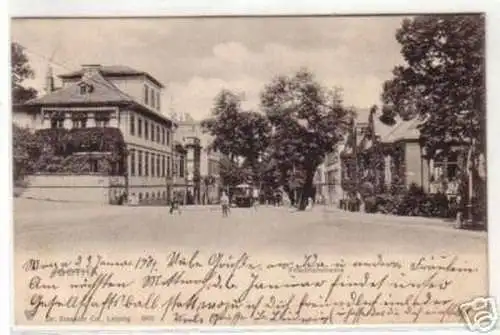 09077 Ak Gotha Friedrichstrasse mit Straßenbahn 1904