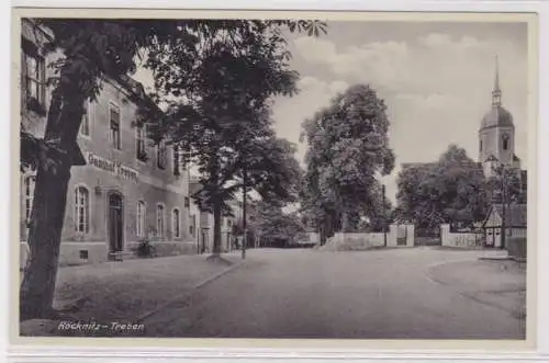 42632 Ak Röcknitz-Treben in Thüringen, Straße am Gasthof Treben 1936