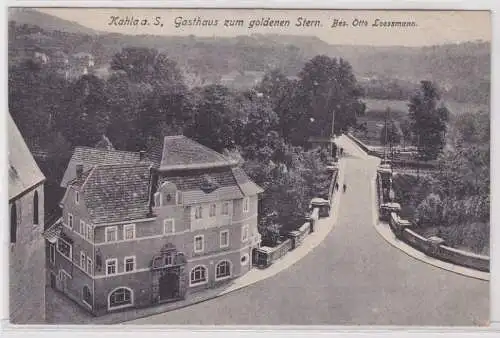 25715 Ak Kahla an der Saale Gasthaus zum goldenen Stern 1920