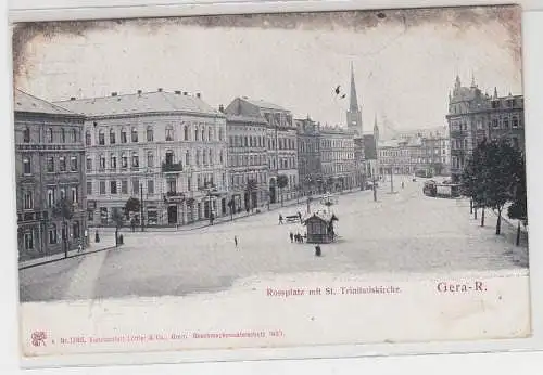 70513 Ak Gera Reuss Rossplatz mit St. Trinitatiskirche 1915