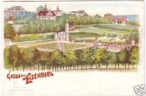 28747 Ak Lithografie Gruss aus Eisenberg 1909