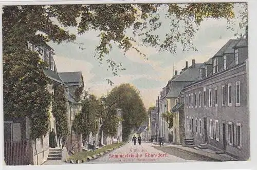 68845 Ak Gruß aus Sommerfische Ebersdorf Reuss Hauptstrasse 1908