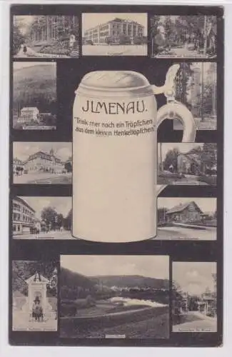 72606 Mehrbild Ak Ilmenau mit Bierkrug und Stadtansichten 1910