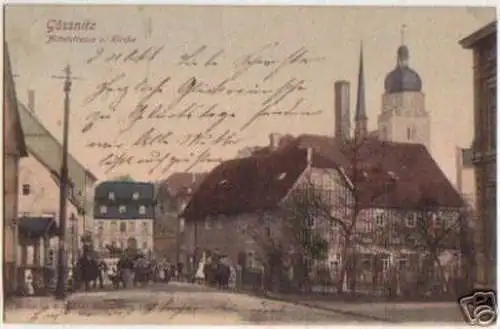 14379 Ak Gössnitz Mittelstrasse und Kirche 1904