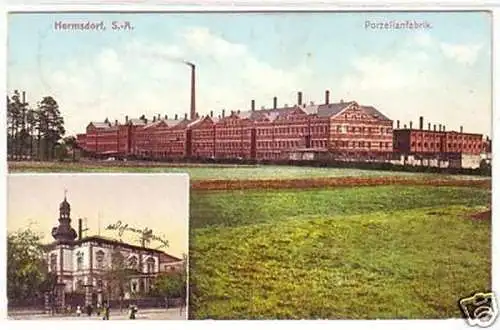 20899 Mehrbild Ak Hermsdorf S.-A. Porzellanfabrik 1912