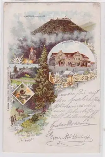 92831 Ak Lithographie Gruß vom Inselberg Thüringen 1898