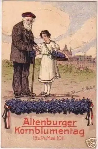 08691 Ak Lithographie Altenburger Kornblumentag 1911