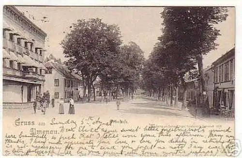 01261 Ak Gruß aus Ilmenau Lindenstrasse 1900