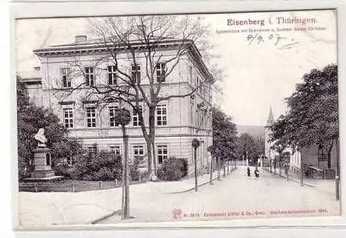 57304 Ak Eisenberg in Thüringen Agnesstrasse mit Gymnasium 1907