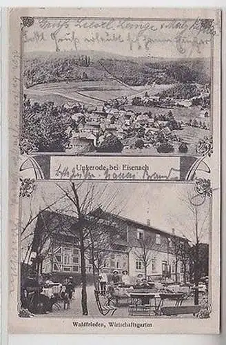 35545 Mehrbild Ak Unkerode bei Eisenach Waldfrieden Wirtschaftsgarten 1919