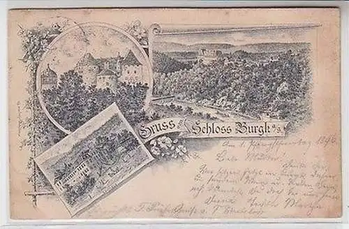 62873 Mehrbild Ak Gruss von Schloss Burgk an der Saale 1896