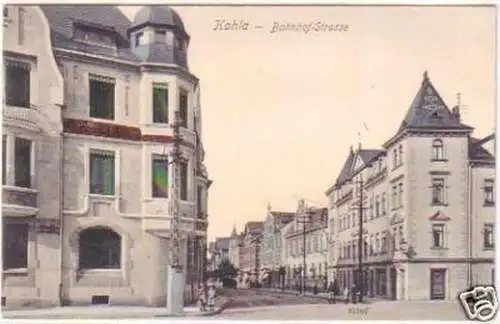 29628 Ak Kahla Bahnhof Strasse 1909