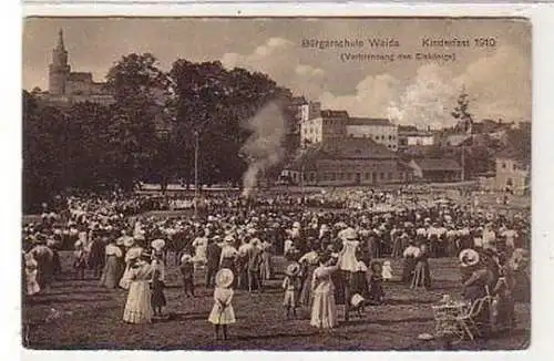 37514 Ak Bürgerschule Weida Kinderfest 1910