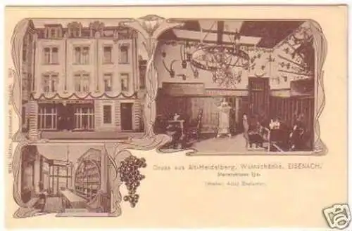 25144 Ak Gruss aus Eisenach Weinschänke um 1900