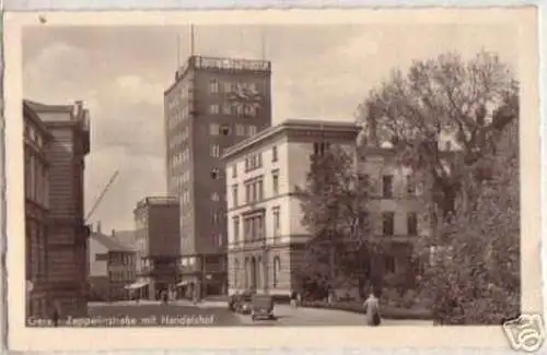 03265 Ak Gera Zeppelinstraße mit Handelshof 1942