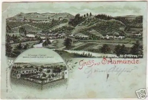 17935 Lithografie Gruss aus Orlamünde 1899