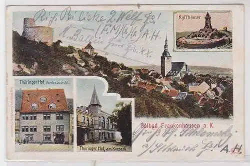 89074 AK Solbad Frankenhausen a.K. - Thüringer Hof, Kyffhäuser & Panorama 1908