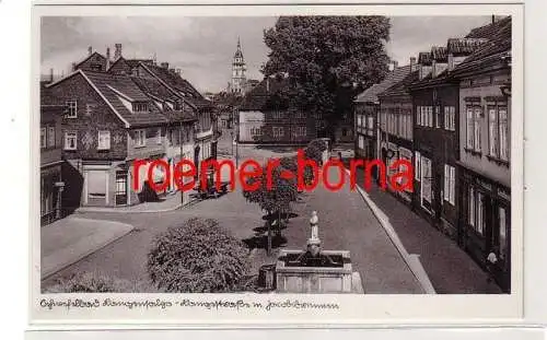 79945 Ak Schwefelbad Langensalza Langestraße mit Jacobibrunnen um 1940