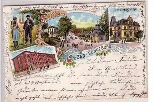 43933 Ak Lithographie Gruß aus Bad Ronneburg 1897