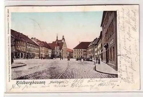 51121 Ak Hildburghausen Marktplatz um 1900