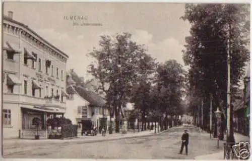 05839 Ak Ilmenau die Lindenstraße mit Hotel um 1910