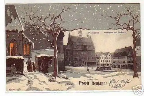 10812 Ak Pössneck Marktplatz mit Rathaus 1902