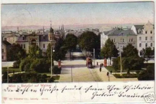 14696 Ak Blick vom Bahnhof auf Weimar 1904