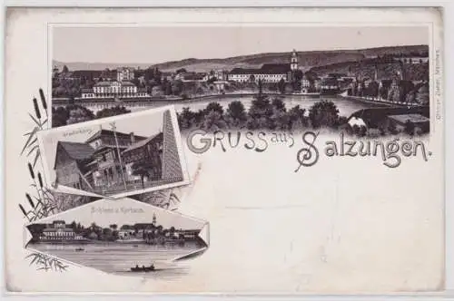 29554 Ak Lithographie Gruss aus Salzungen um 1900