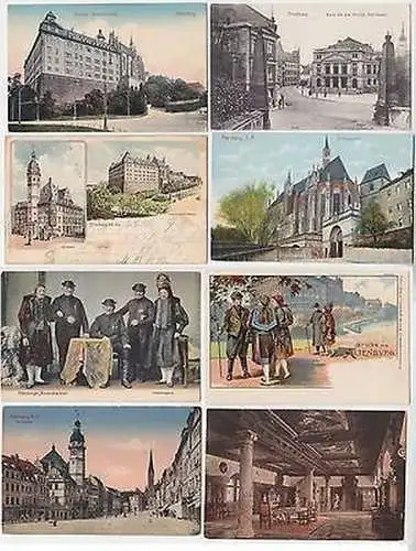 58222/8 Ak Altenburg Rathaus, Schloß, Theater, Trachten um 1910