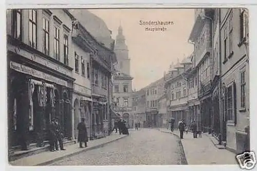 35382 Ak Sondershausen Hauptstraße mit Geschäften 1910