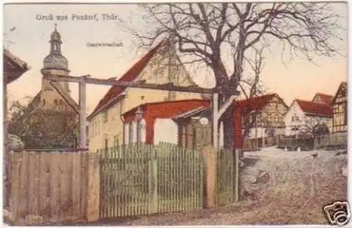 24858 Ak Gruß aus Poxdorf Thür. Gastwirtschaft 1930