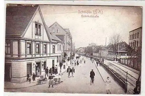 34872 Ak Schmölln Bahnhofstrasse Klempnerei 1908