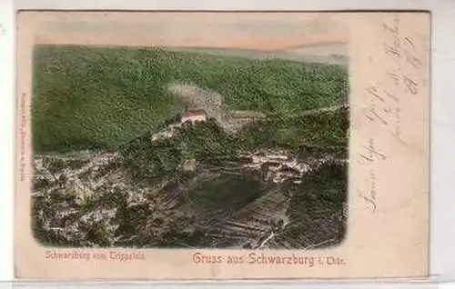 50576 Präge bzw. Relief Ak Gruß aus Schwarzburg in Thüringen vom Trippstein 1903