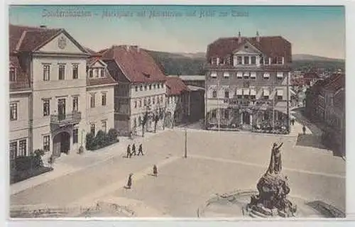 57192 Ak Sondershausen Marktplatz mit Ministerium und Hotel zur Traube um 1910