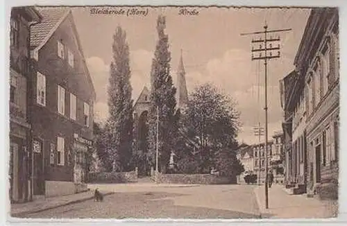 57197 Ak Bleicherode (Harz) Kirche und Zigarrenladen 1927