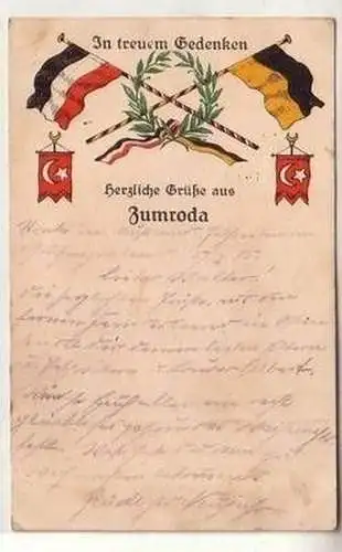 37534 Patriotika Ak Herzliche Grüße aus Zumroda 1915