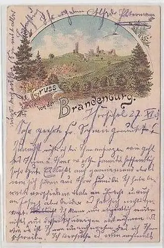 35427 Ak Lithographie Gruß von der Brandenburg 1901