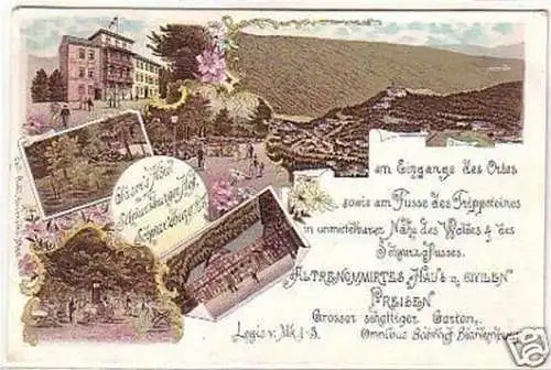 23713 Lithografie Schwarzburg Thür. Gläsers Hotel 1900