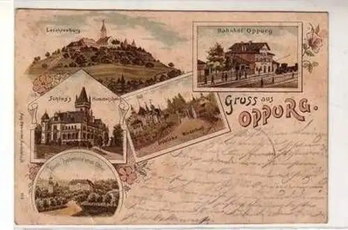 50582 Ak Lithographie Gruß aus Oppurg 1898