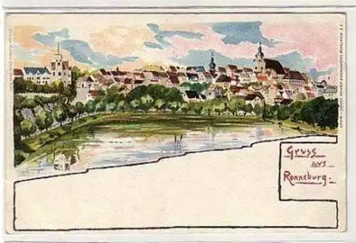 23789 Ak Lithographie Gruss aus Ronneburg um 1900